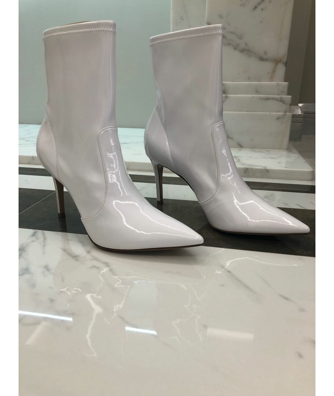 GIANVITO ROSSI Белые ботильоны из лакированной кожи, фото 6