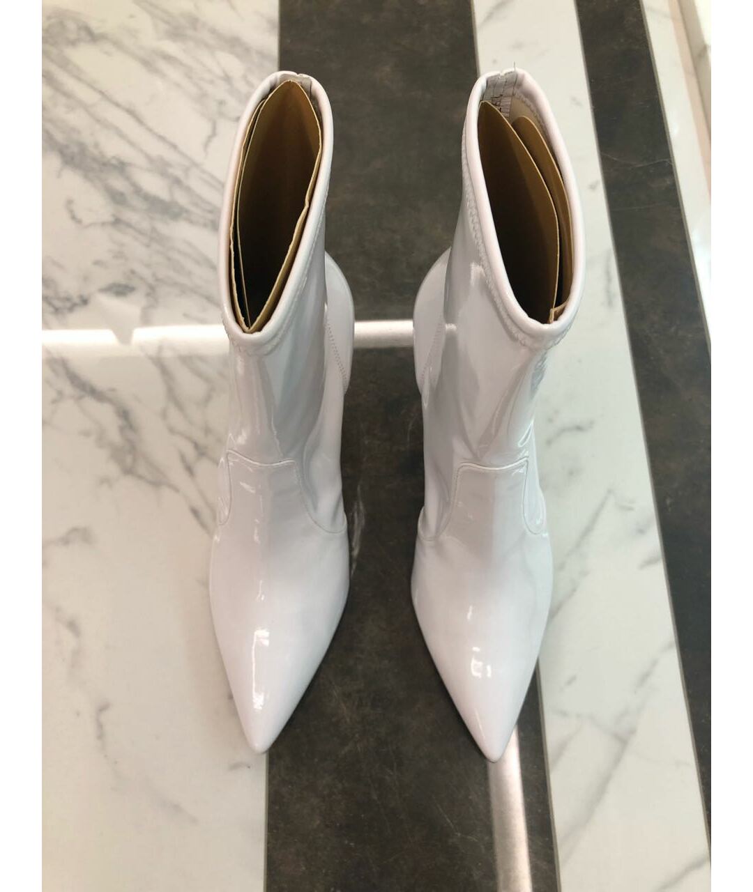 GIANVITO ROSSI Белые ботильоны из лакированной кожи, фото 4
