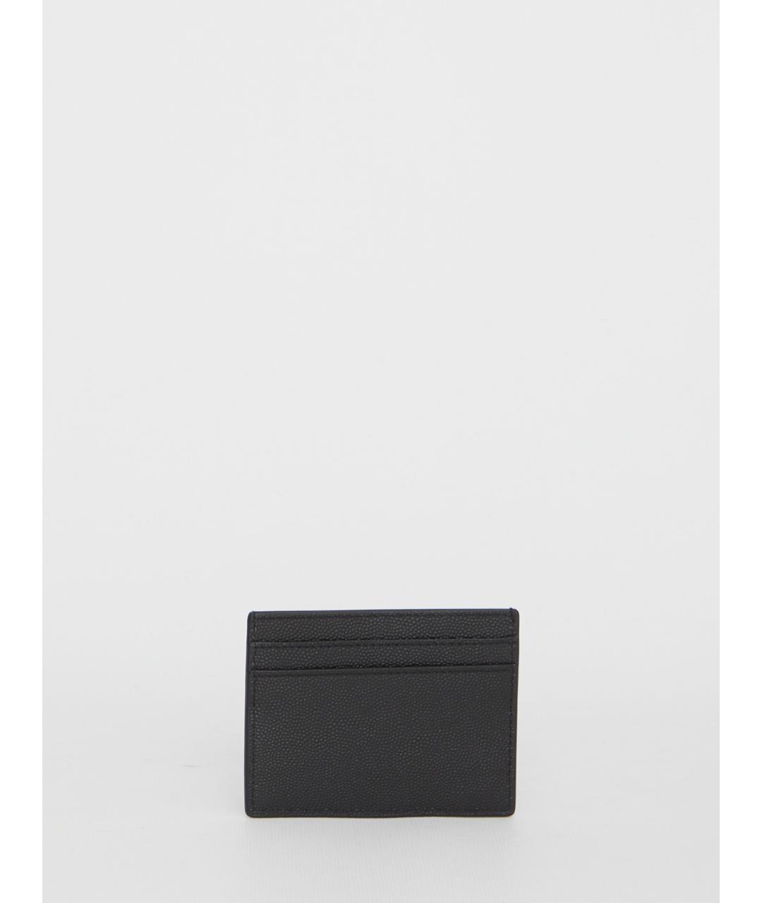 SAINT LAURENT Черный кожаный кардхолдер, фото 2