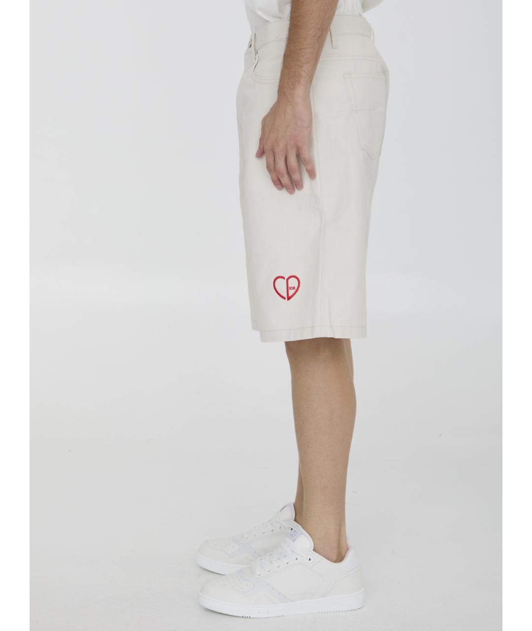 CHRISTIAN DIOR Белые хлопковые шорты, фото 3