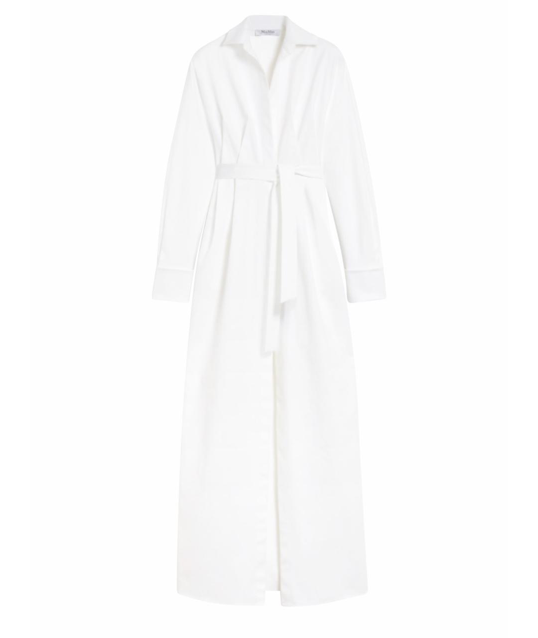 MAX MARA Белое хлопко-эластановое повседневное платье, фото 1