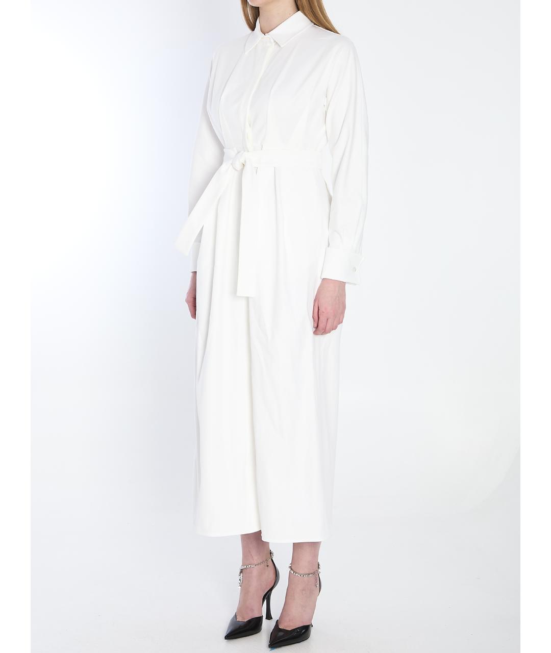 MAX MARA Белое хлопко-эластановое повседневное платье, фото 3