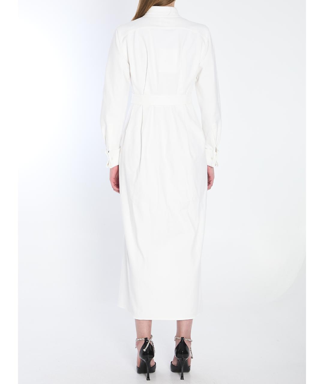 MAX MARA Белое хлопко-эластановое повседневное платье, фото 5