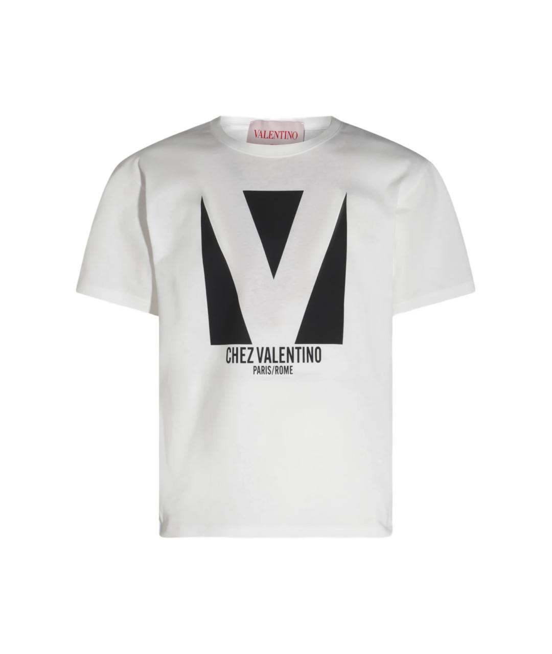 VALENTINO Белая хлопковая футболка, фото 1