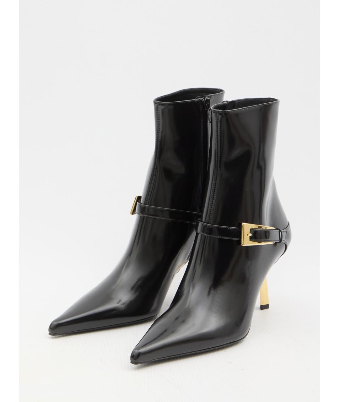 SAINT LAURENT Черные кожаные ботильоны, фото 2