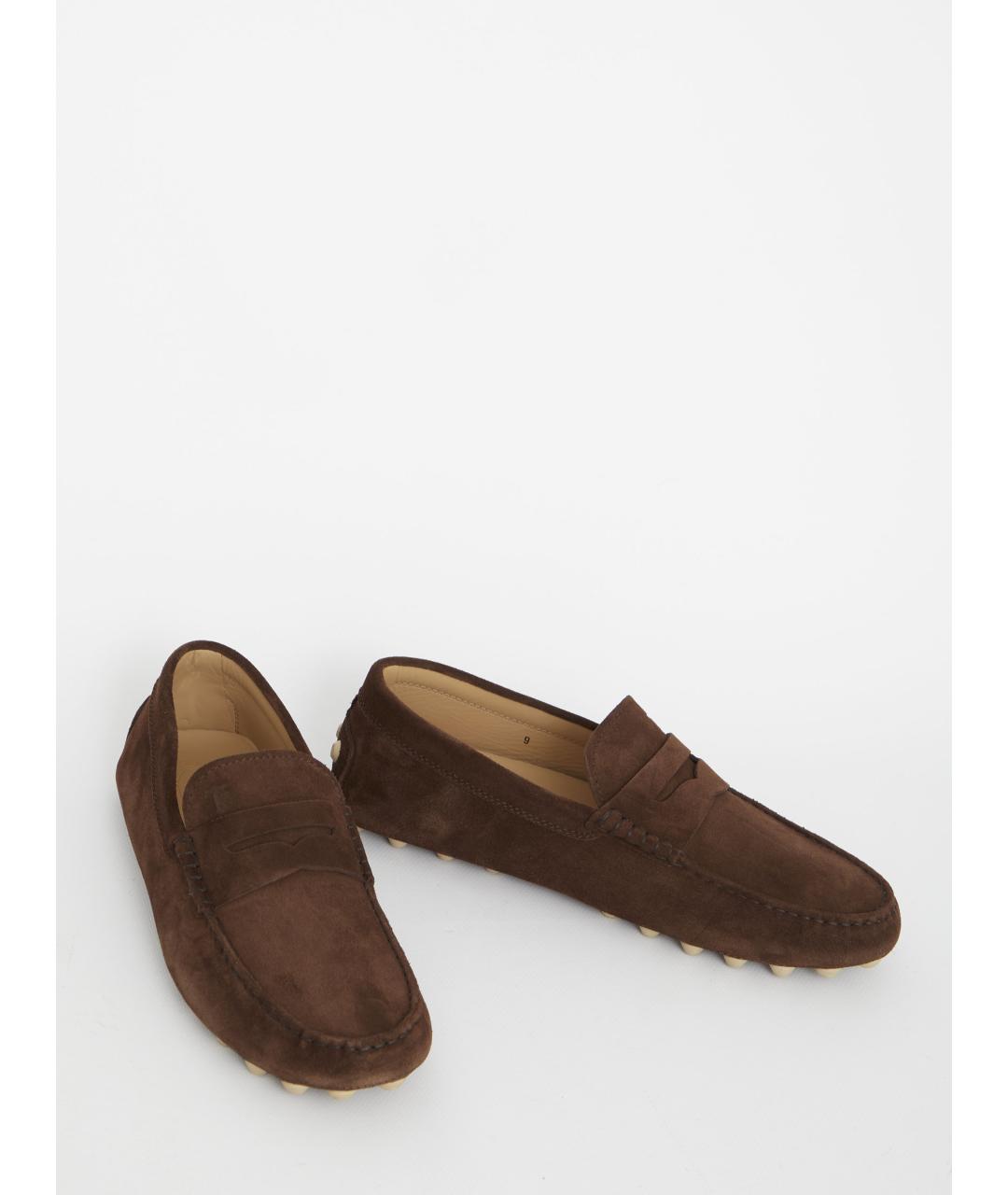 TOD'S Коричневые замшевые мокасины, фото 5
