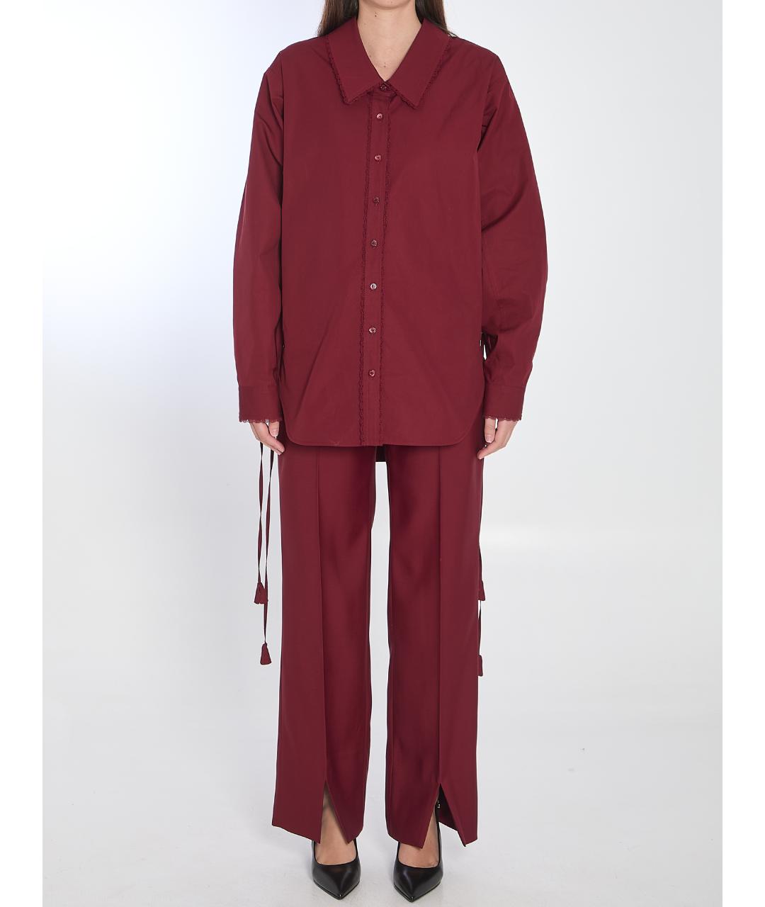 GUCCI Бордовая хлопковая рубашка, фото 6