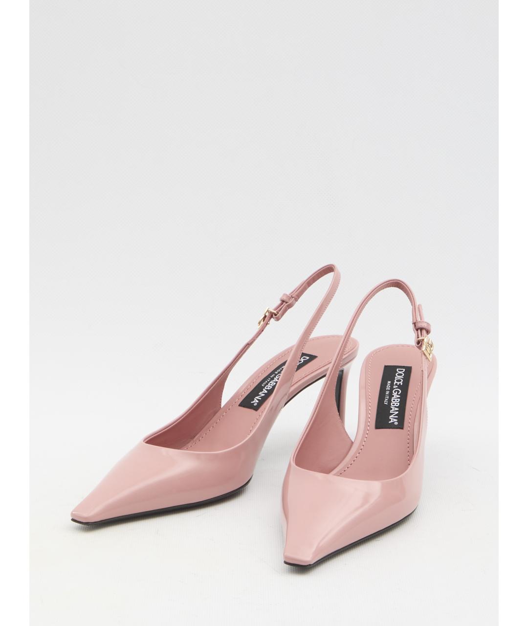 DOLCE&GABBANA Розовые кожаные туфли, фото 2