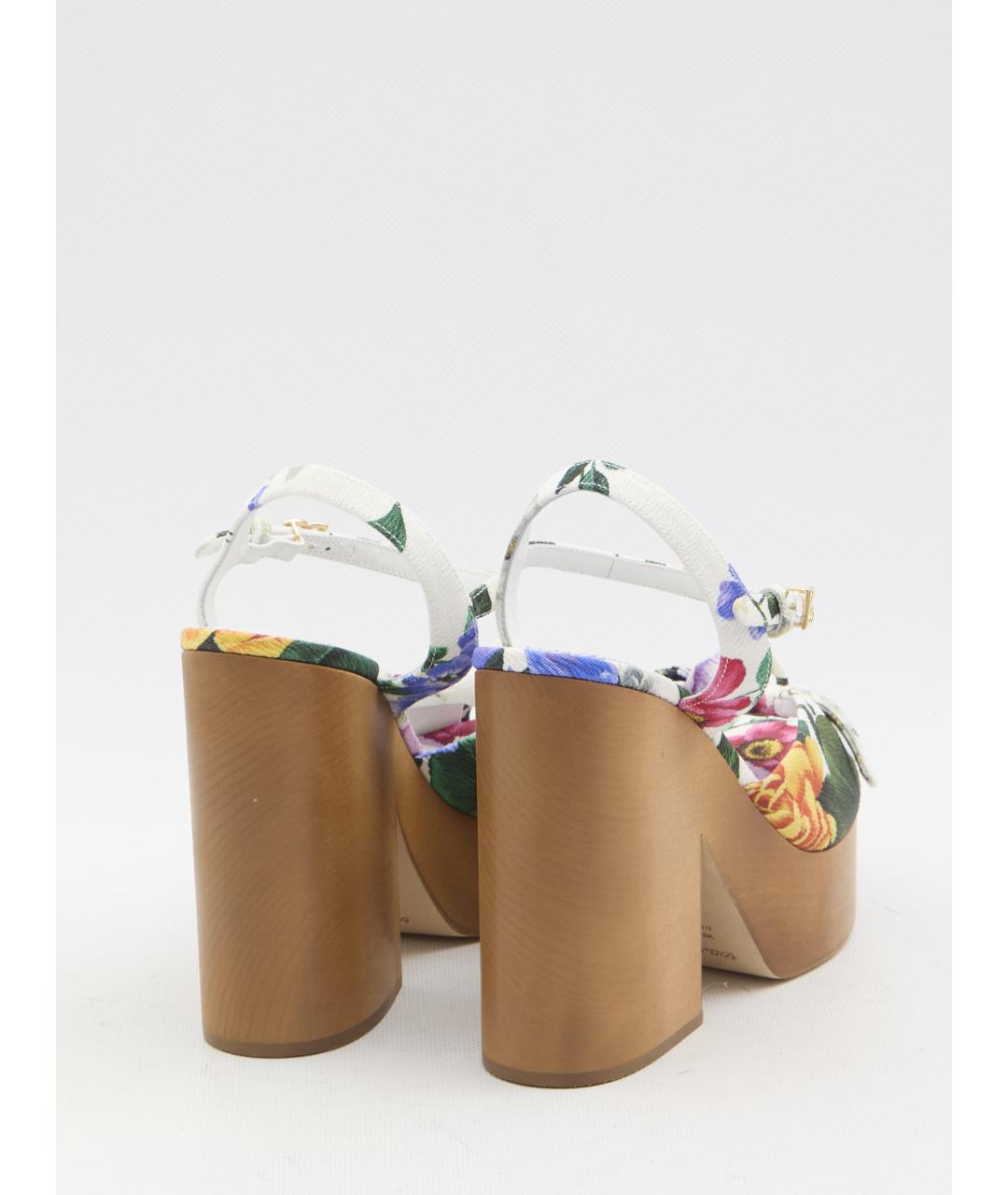 DOLCE&GABBANA Мульти текстильные босоножки, фото 3