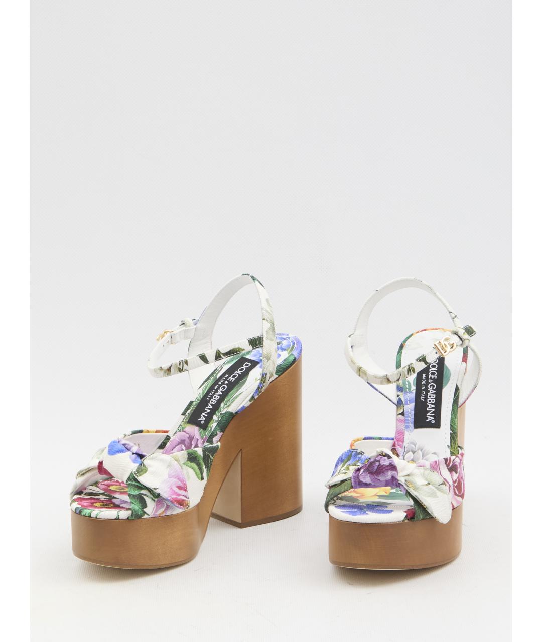 DOLCE&GABBANA Мульти текстильные босоножки, фото 5