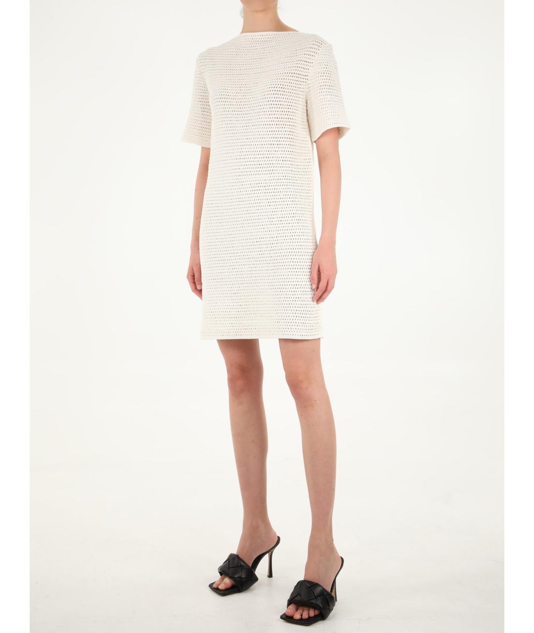BOTTEGA VENETA Белое хлопковое платье, фото 3