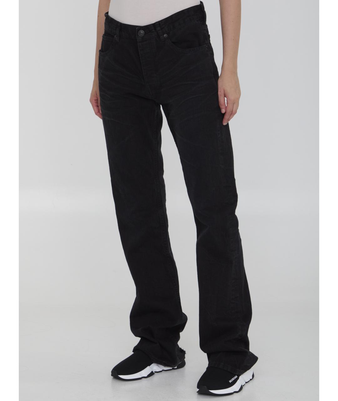 BALENCIAGA Черные хлопковые прямые джинсы, фото 3