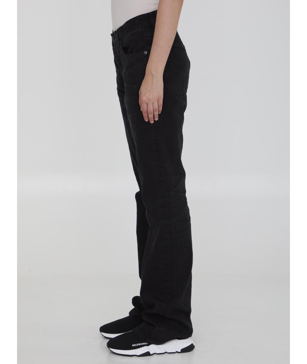 BALENCIAGA Черные хлопковые прямые джинсы, фото 4