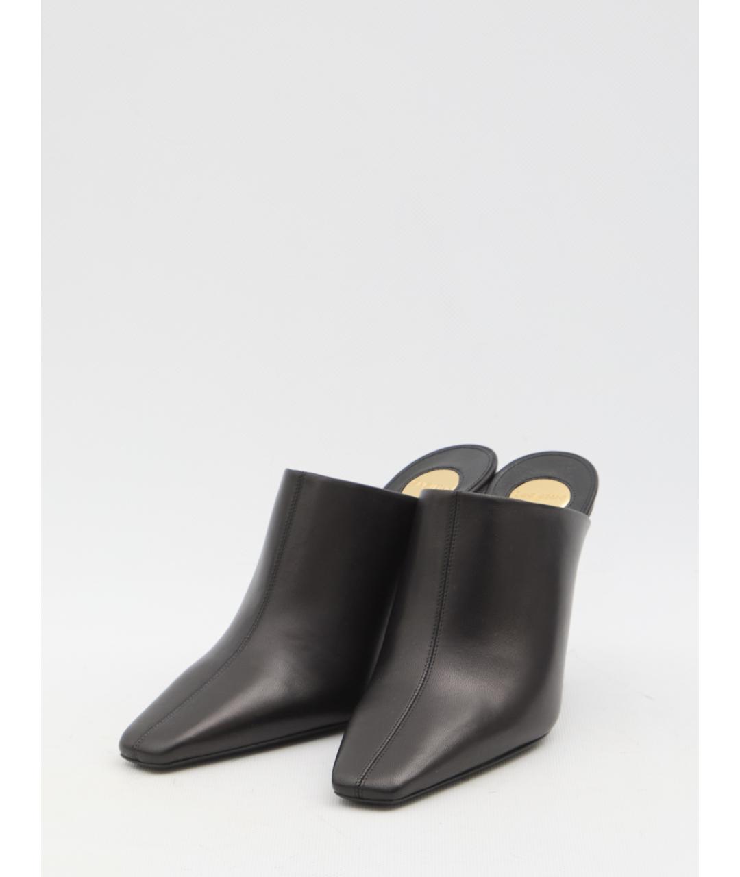 SAINT LAURENT Черные кожаные мюли, фото 2
