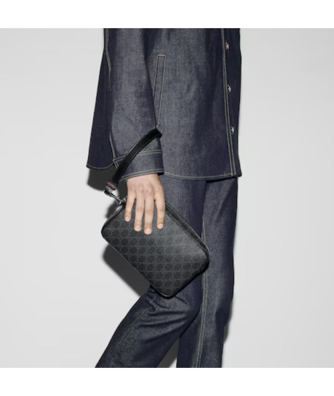 GUCCI Черная барсетка, фото 6