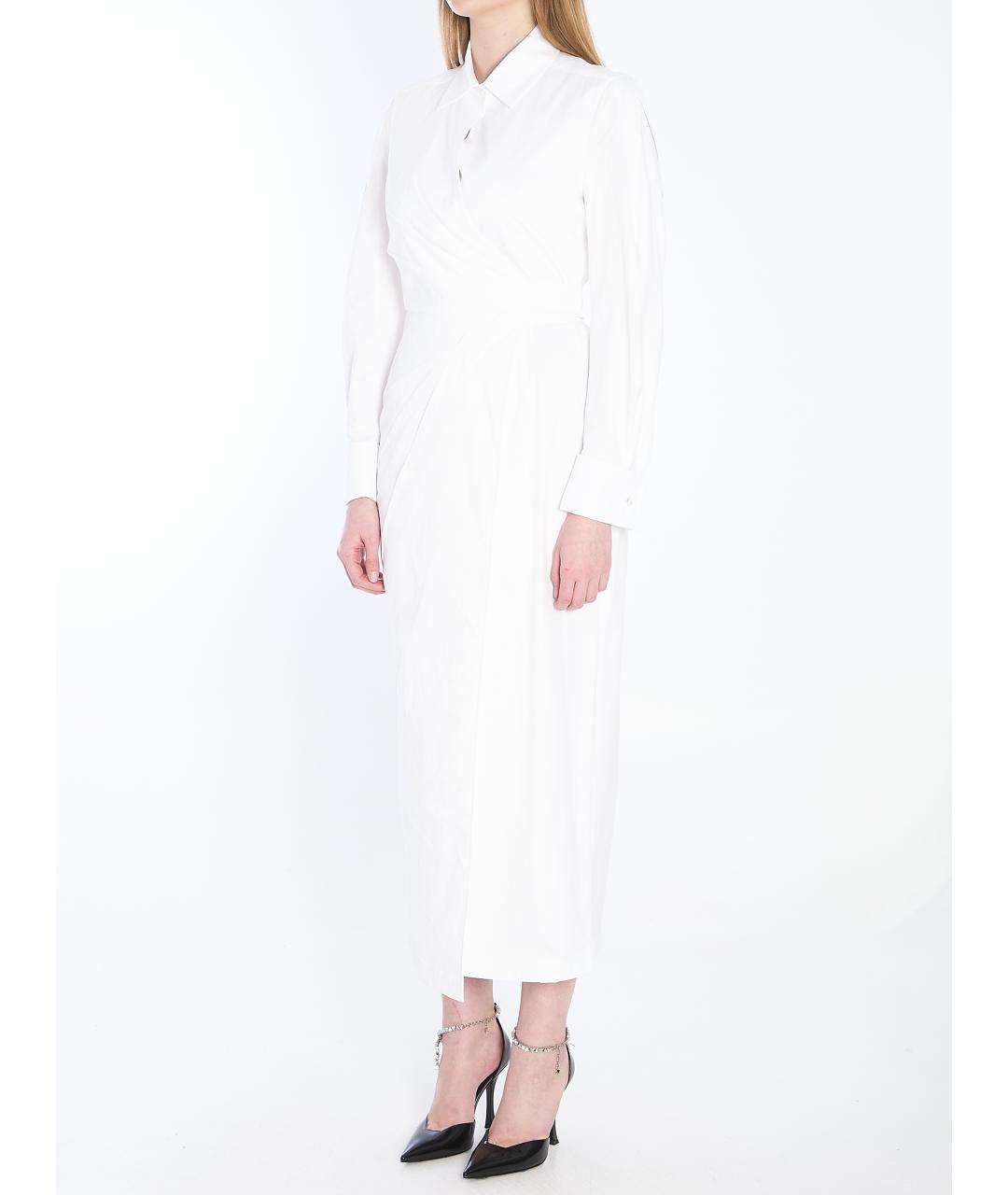 MAX MARA Белое хлопковое повседневное платье, фото 2