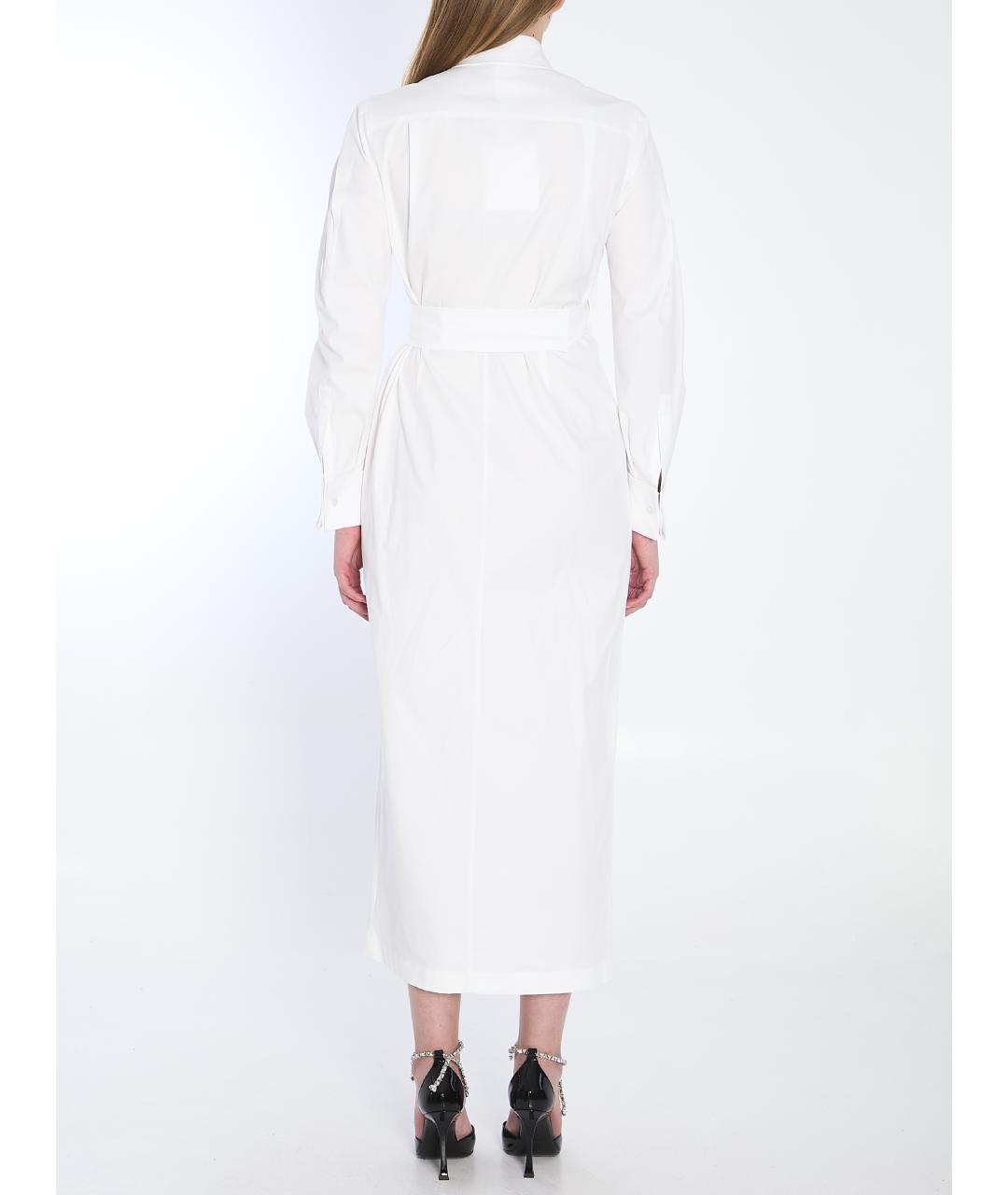 MAX MARA Белое хлопковое повседневное платье, фото 4