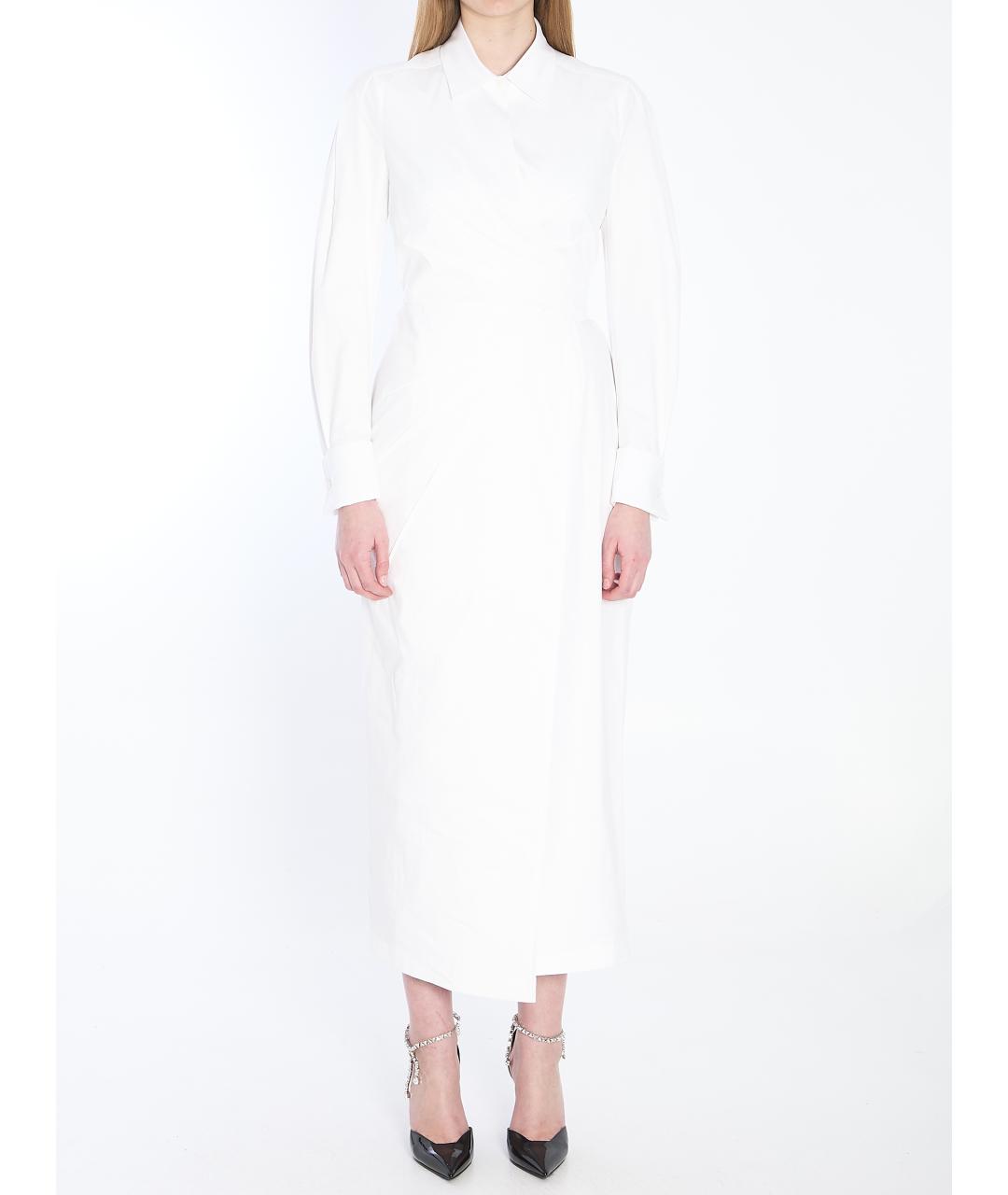 MAX MARA Белое хлопковое повседневное платье, фото 5