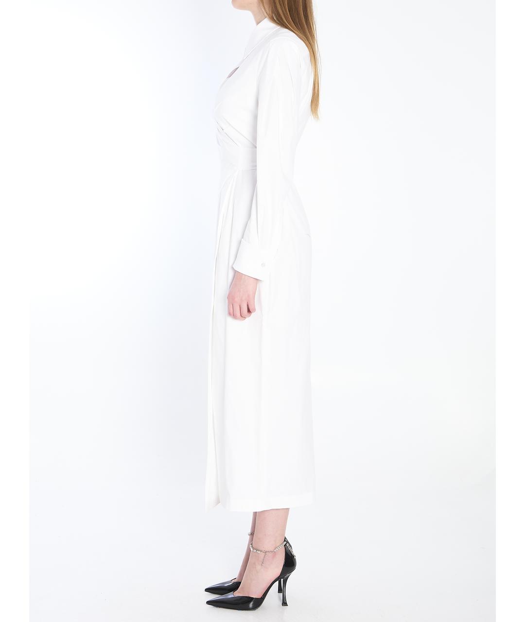 MAX MARA Белое хлопковое повседневное платье, фото 3