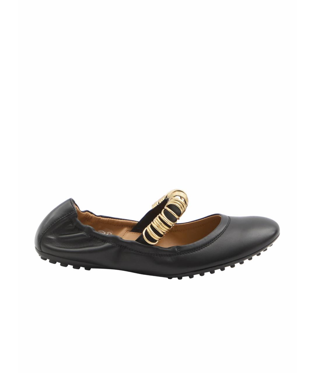 TOD'S Черные кожаные балетки, фото 1