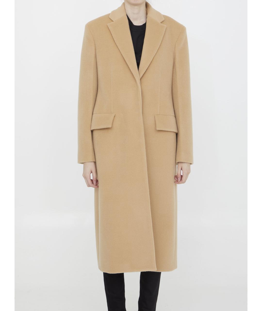 JIL SANDER Бежевое шерстяное пальто, фото 2