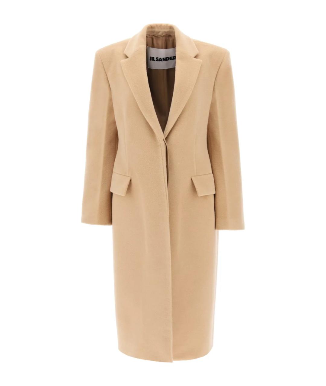 JIL SANDER Бежевое шерстяное пальто, фото 1