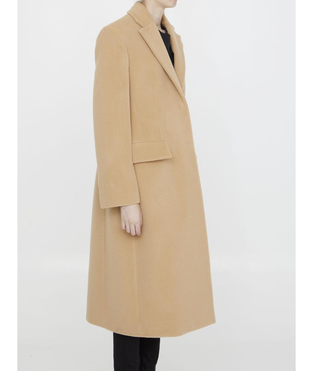 JIL SANDER Бежевое шерстяное пальто, фото 3