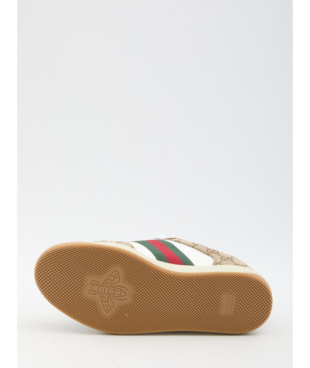 GUCCI Бежевые текстильные кеды, фото 4