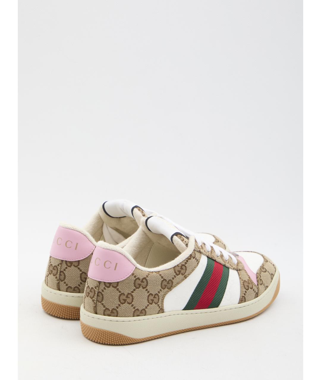 GUCCI Бежевые текстильные кеды, фото 3