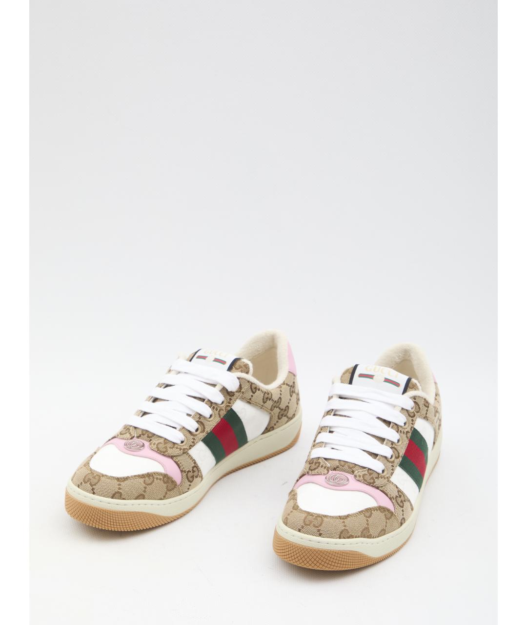 GUCCI Бежевые текстильные кеды, фото 5