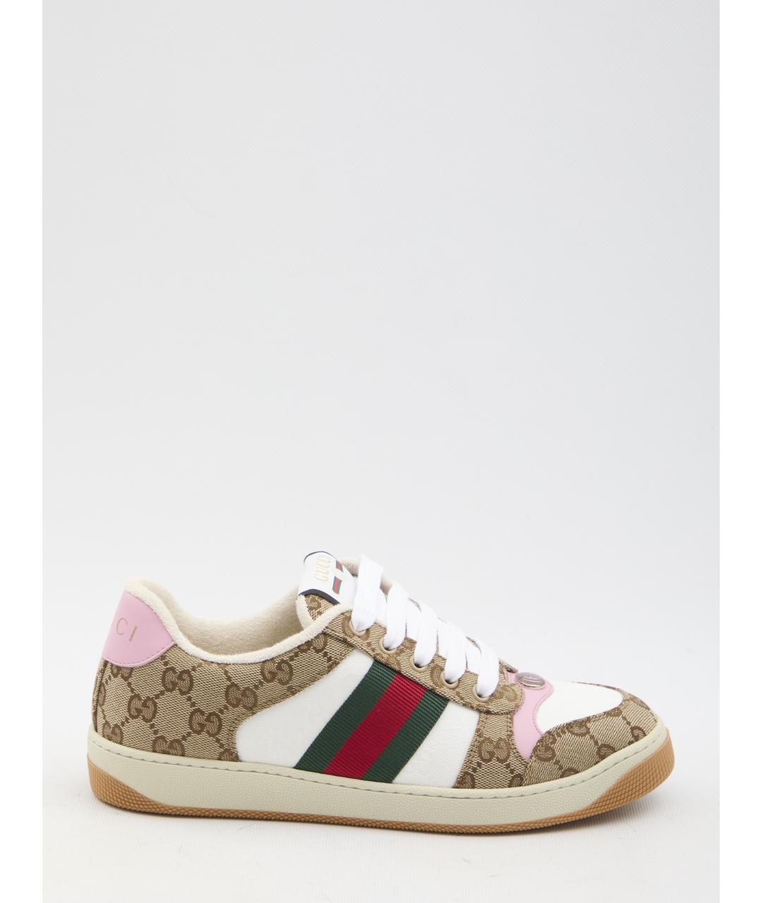 GUCCI Бежевые текстильные кеды, фото 6