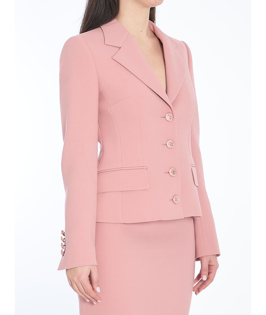 DOLCE&GABBANA Розовый шерстяной жакет/пиджак, фото 3
