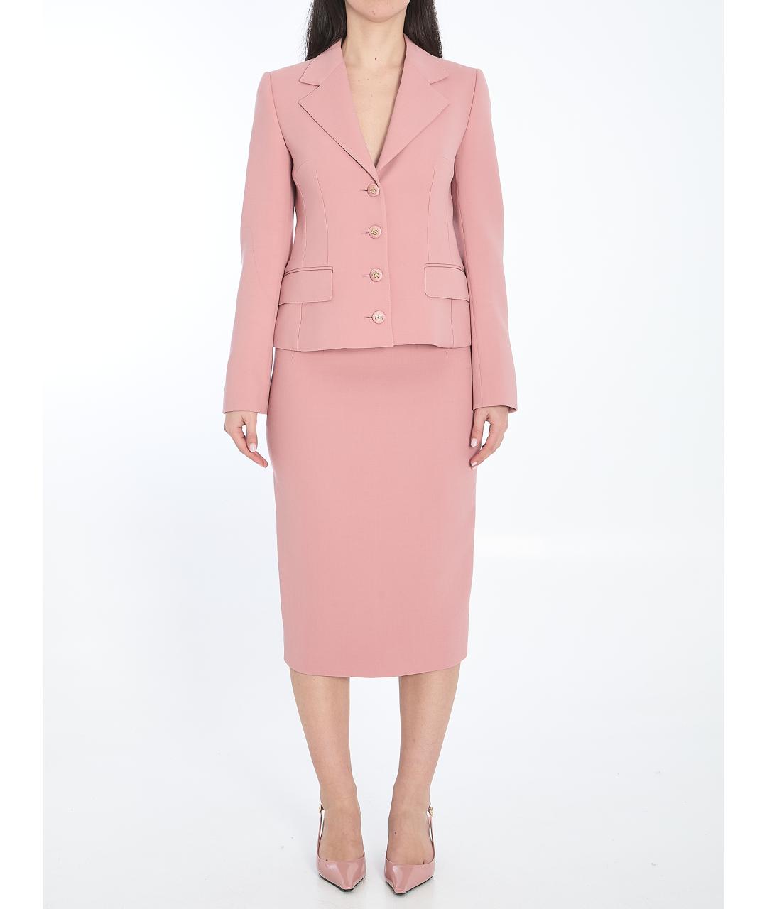 DOLCE&GABBANA Розовый шерстяной жакет/пиджак, фото 5