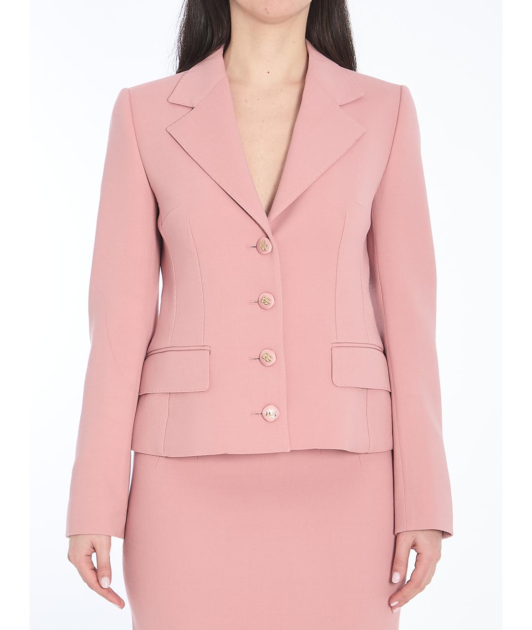 DOLCE&GABBANA Розовый шерстяной жакет/пиджак, фото 2