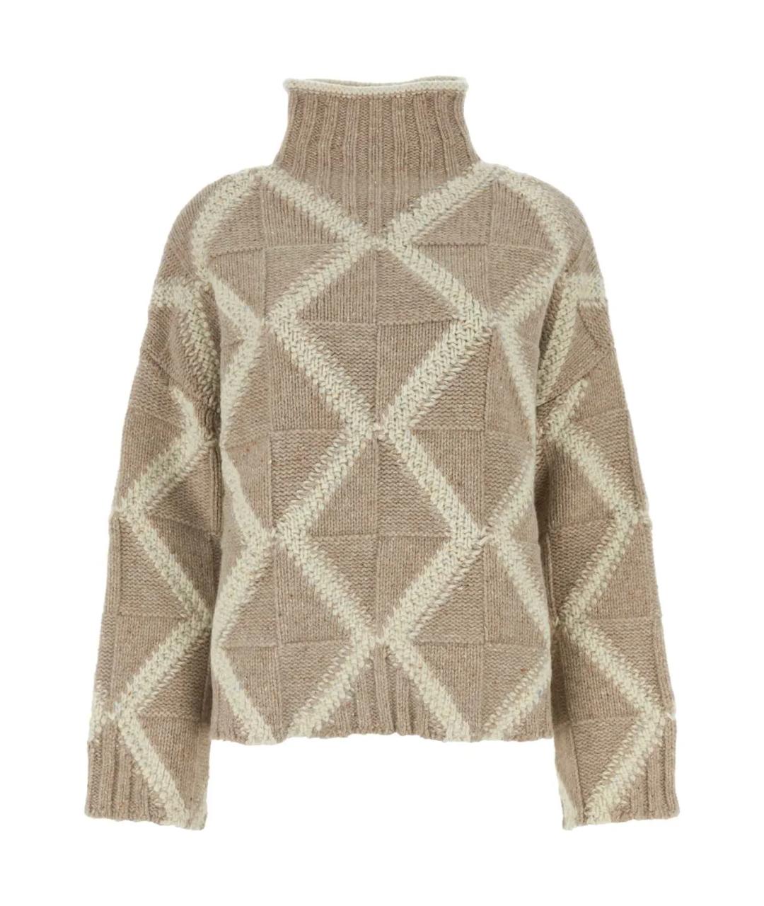 BOTTEGA VENETA Бежевый шерстяной джемпер / свитер, фото 1