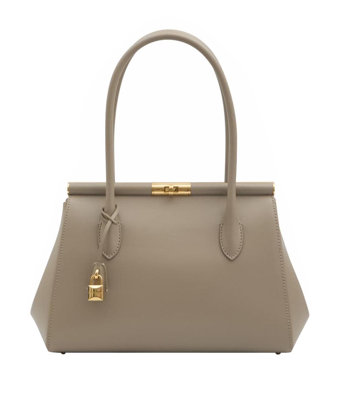 DOLCE&GABBANA Бежевая кожаная сумка через плечо, фото 1