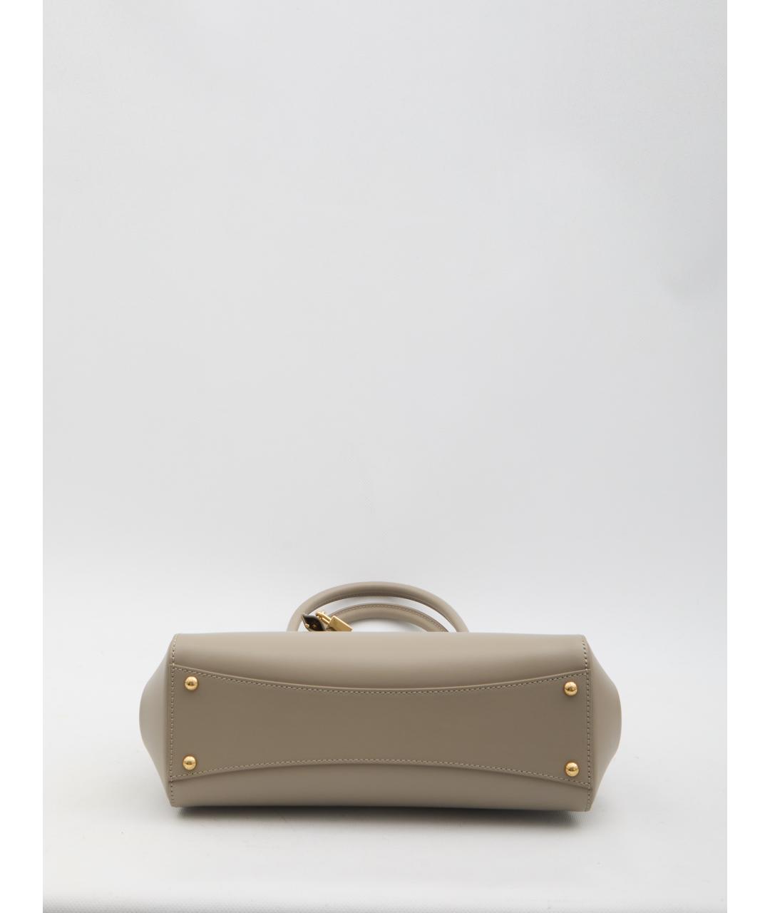 DOLCE&GABBANA Бежевая кожаная сумка через плечо, фото 3