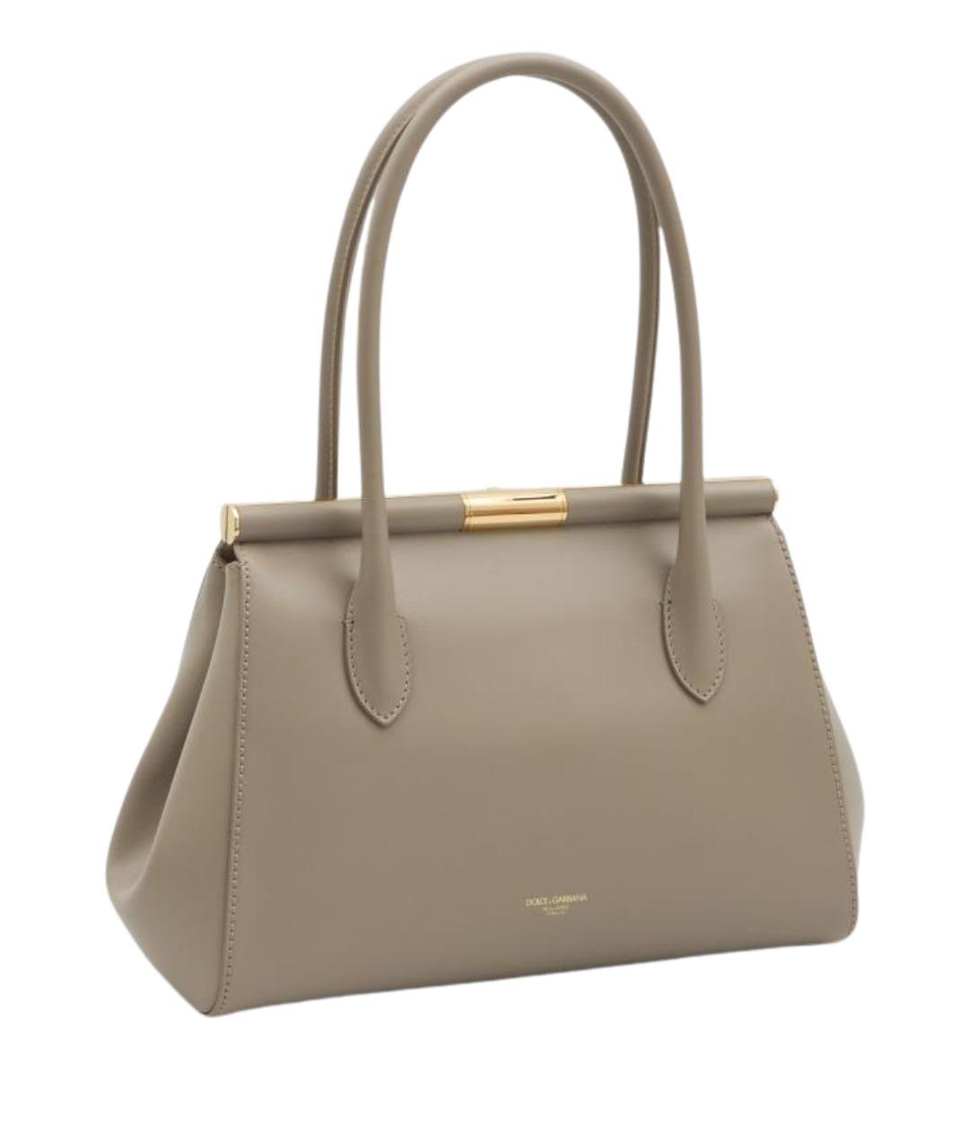 DOLCE&GABBANA Бежевая кожаная сумка через плечо, фото 2