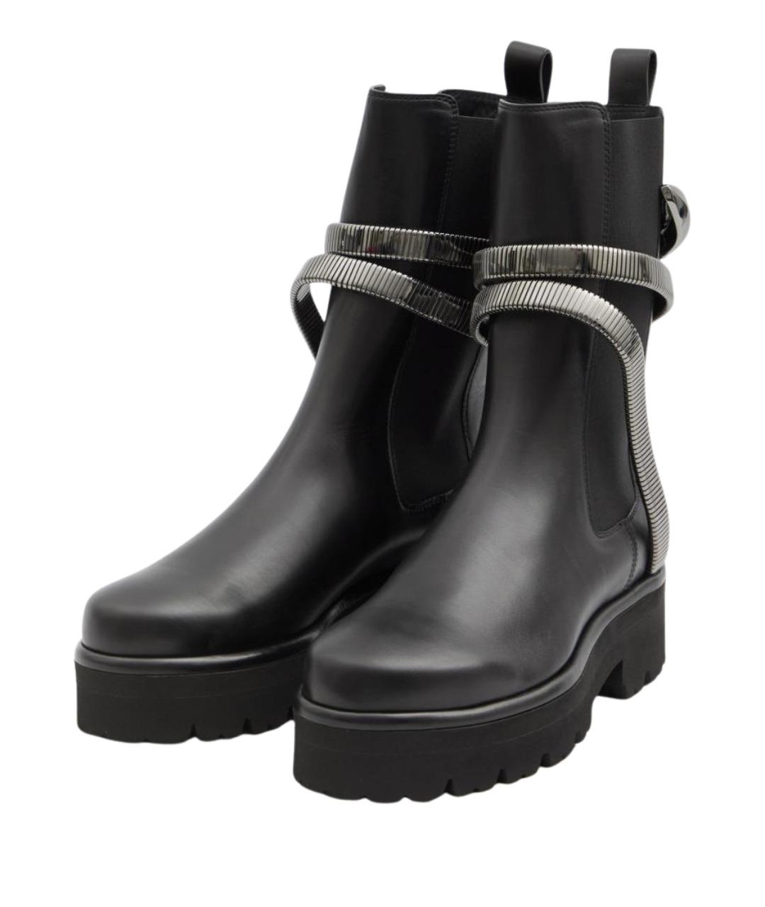 RENE CAOVILLA Черные кожаные ботинки, фото 2