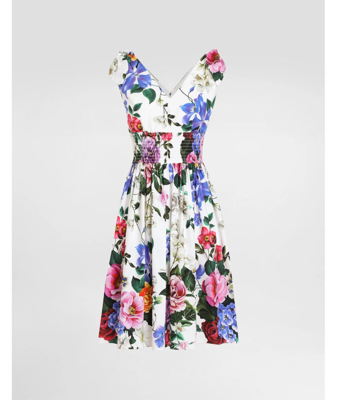 DOLCE&GABBANA Мульти хлопковое повседневное платье, фото 6