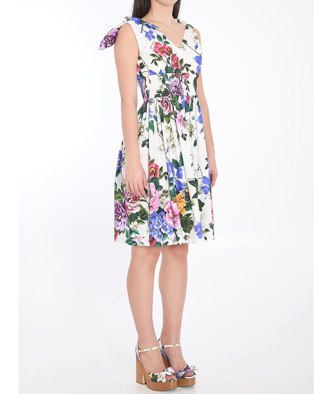 DOLCE&GABBANA Мульти хлопковое повседневное платье, фото 3