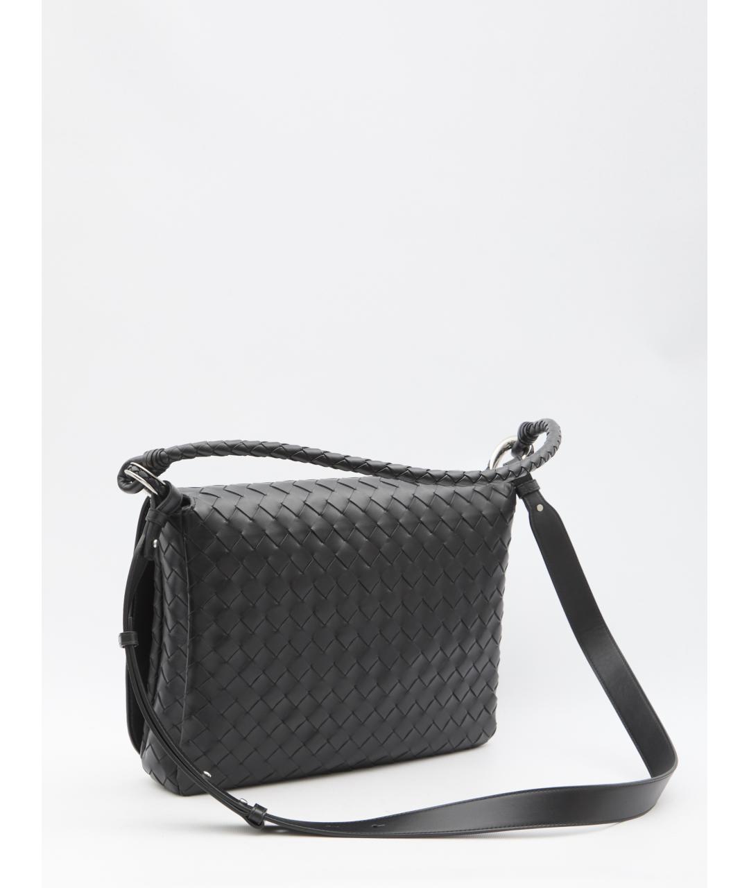 BOTTEGA VENETA Черная кожаная сумка на плечо, фото 2