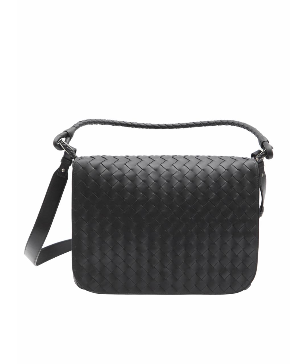 BOTTEGA VENETA Черная кожаная сумка на плечо, фото 1