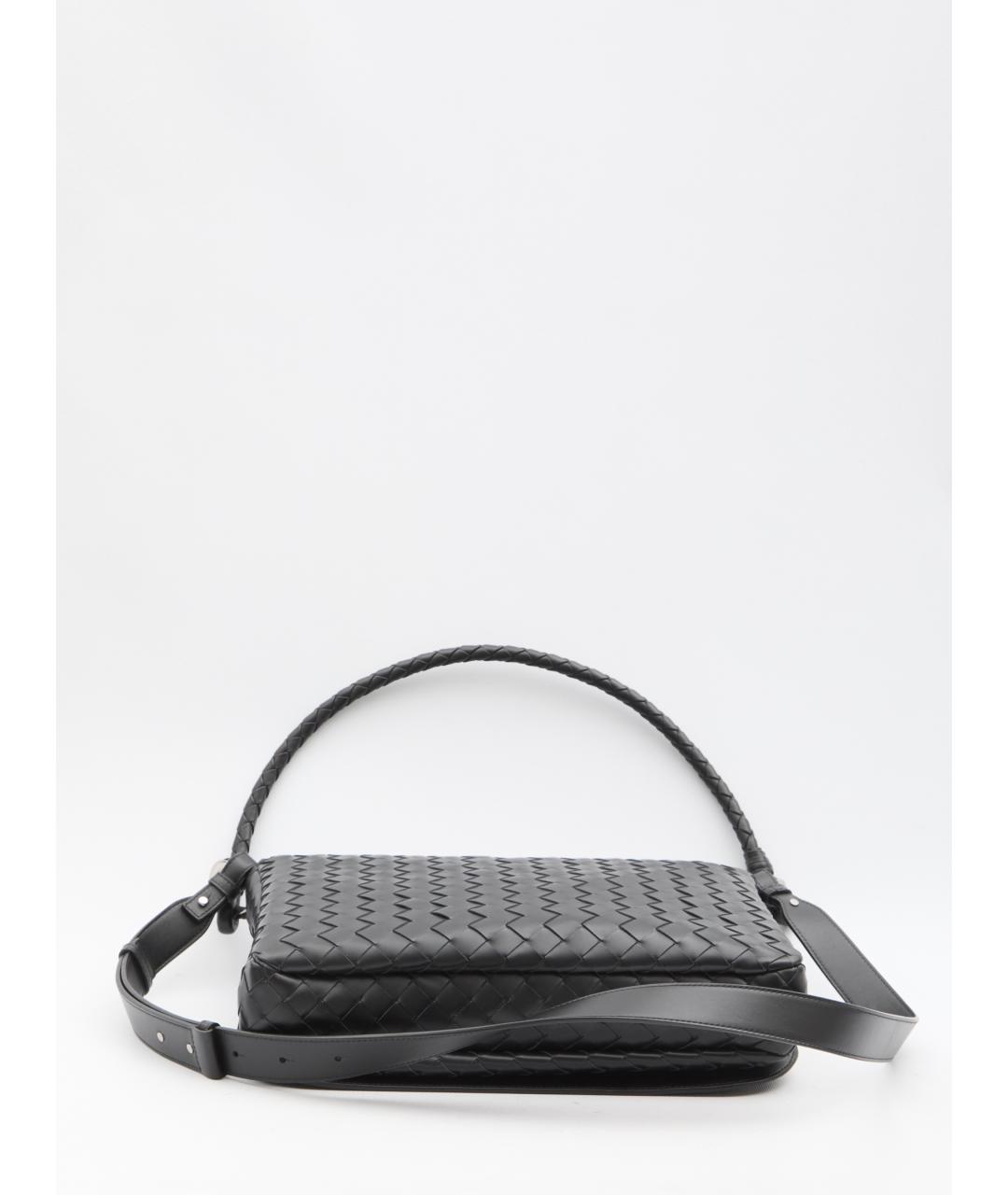 BOTTEGA VENETA Черная кожаная сумка на плечо, фото 3