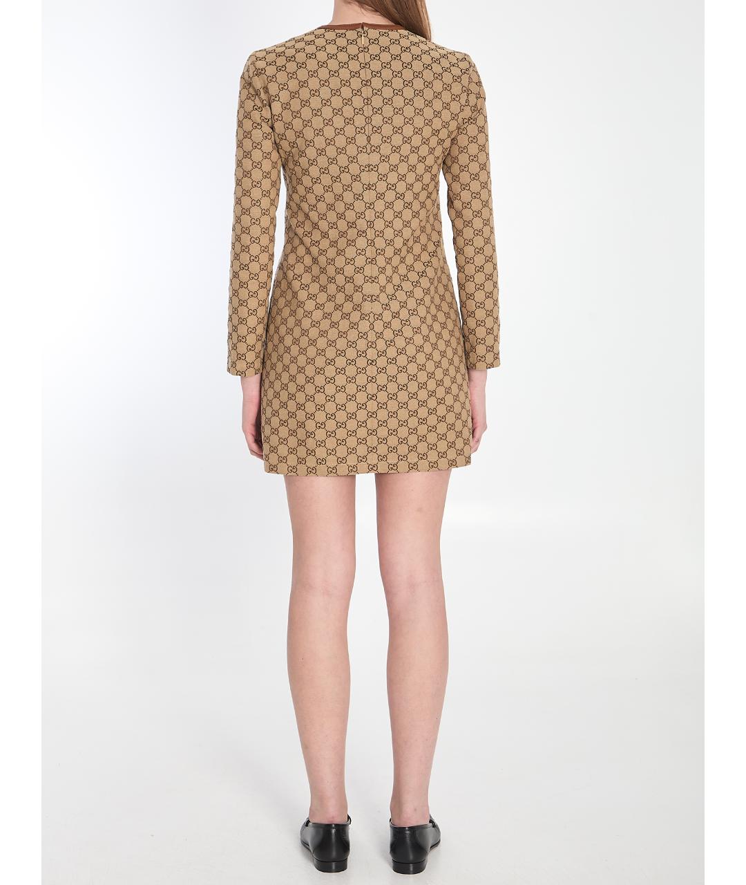 GUCCI Бежевое хлопковое платье, фото 5
