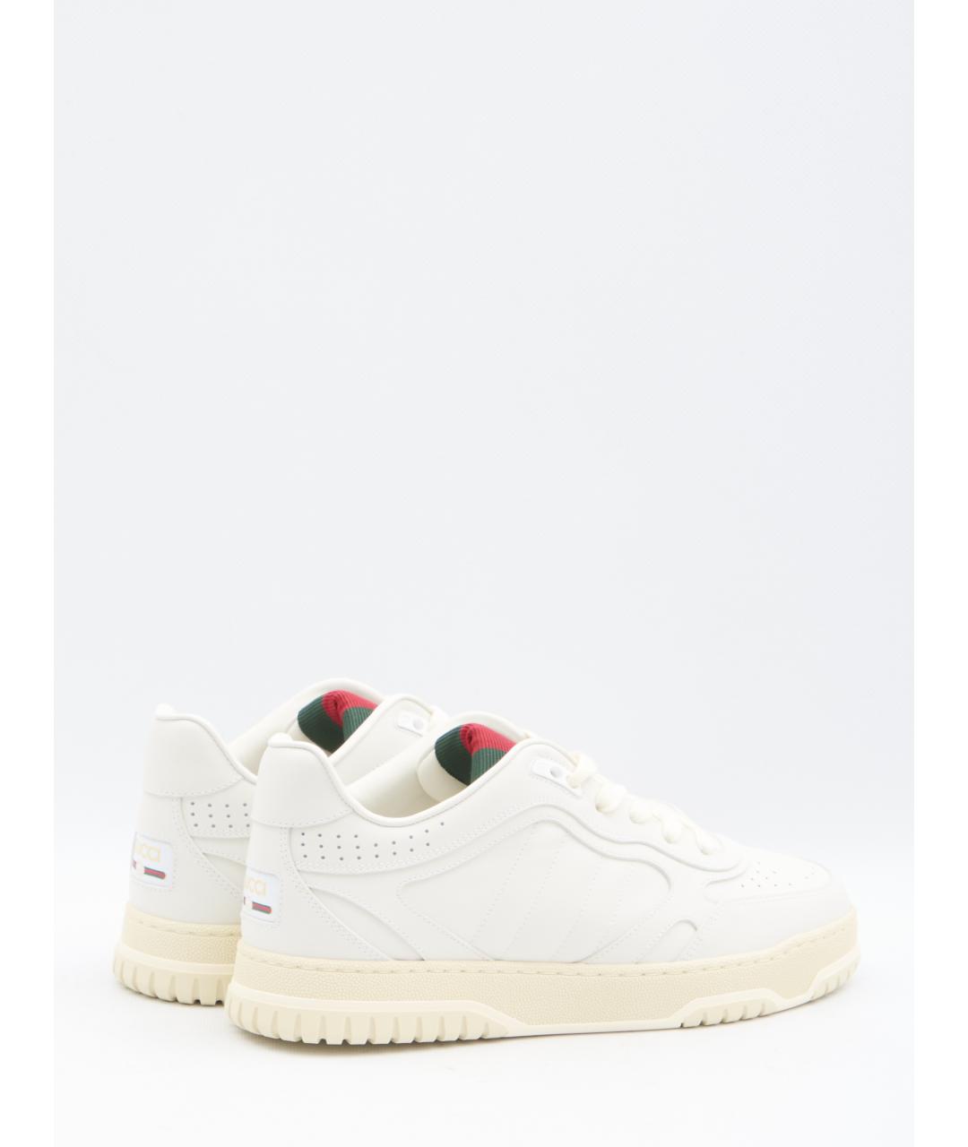 GUCCI Белые кожаные низкие кроссовки / кеды, фото 3