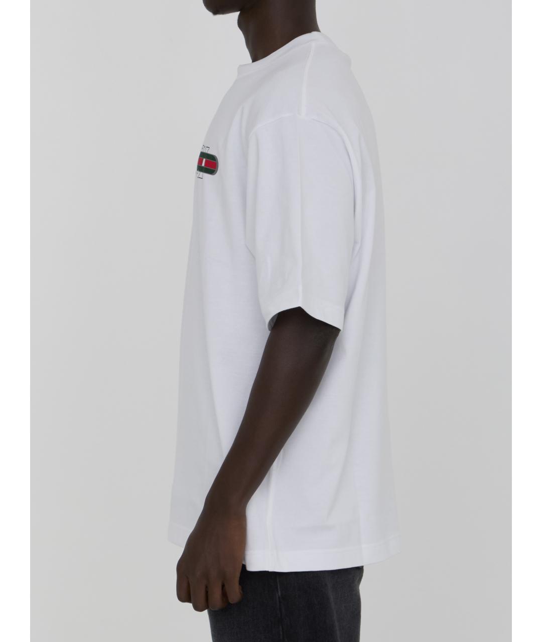 GUCCI Белая хлопковая футболка, фото 4