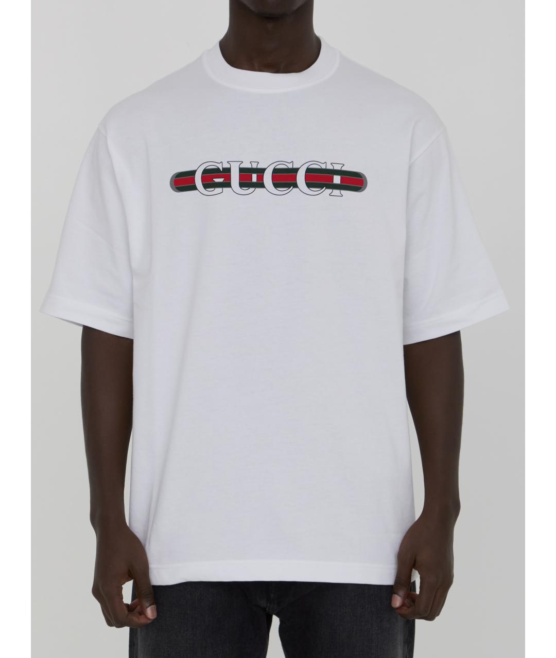 GUCCI Белая хлопковая футболка, фото 2