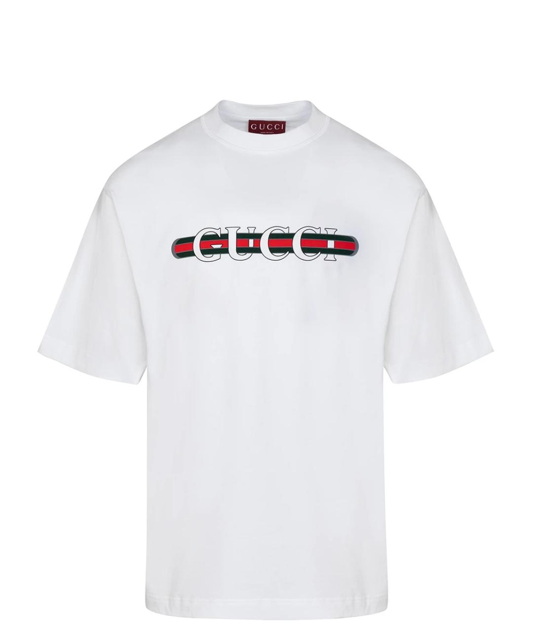 GUCCI Белая хлопковая футболка, фото 1