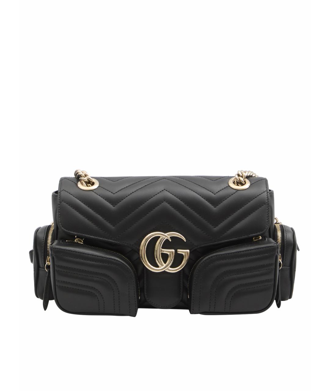 GUCCI Черная кожаная сумка через плечо, фото 1